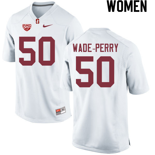 Women #50 Dalyn Wade-Perry Stanford Cardinal College Football Jerseys Sale-White - Click Image to Close